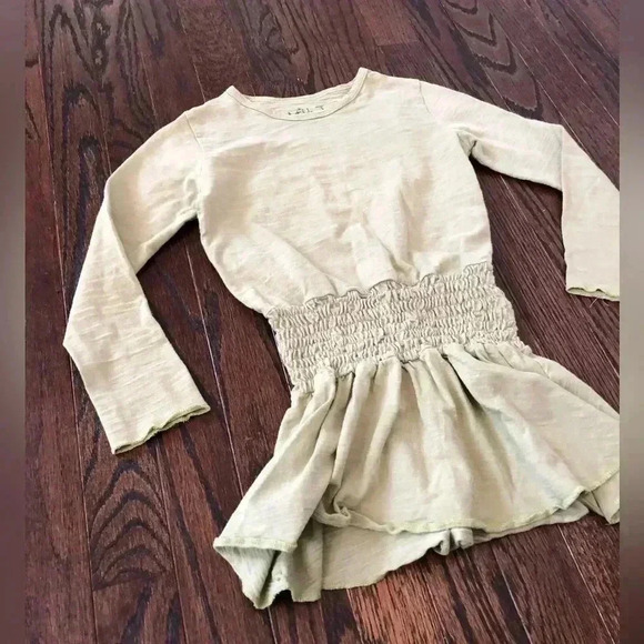 Matilda Jane Girls 8 Olive Green 100% Cotton Long-Sleeve Tunic Blouse - VGUC! - Picture 2 of 5